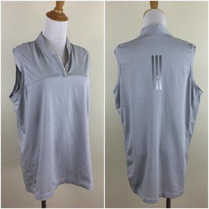 ADIDAS Gray Mesh Insert Clima Cool Moisture Wick ForMotion Comfort 1/4 Zip Top